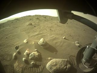 View image taken on Mars, Mars Perseverance Sol 355: Front Right Hazard Avoidance Camera (Hazcam)