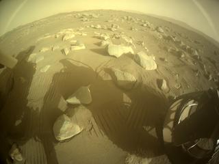 View image taken on Mars, Mars Perseverance Sol 355: Rear Right Hazard Avoidance Camera (Hazcam)