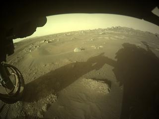 View image taken on Mars, Mars Perseverance Sol 358: Front Left Hazard Avoidance Camera (Hazcam)
