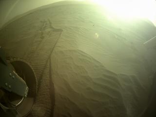 View image taken on Mars, Mars Perseverance Sol 358: Rear Left Hazard Avoidance Camera (Hazcam)