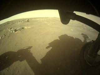 View image taken on Mars, Mars Perseverance Sol 360: Front Right Hazard Avoidance Camera (Hazcam)