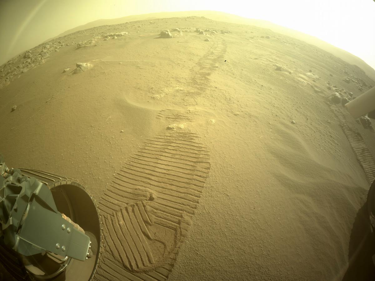 This image was taken by REAR_HAZCAM_LEFT onboard NASA's Mars rover Perseverance on Sol 360