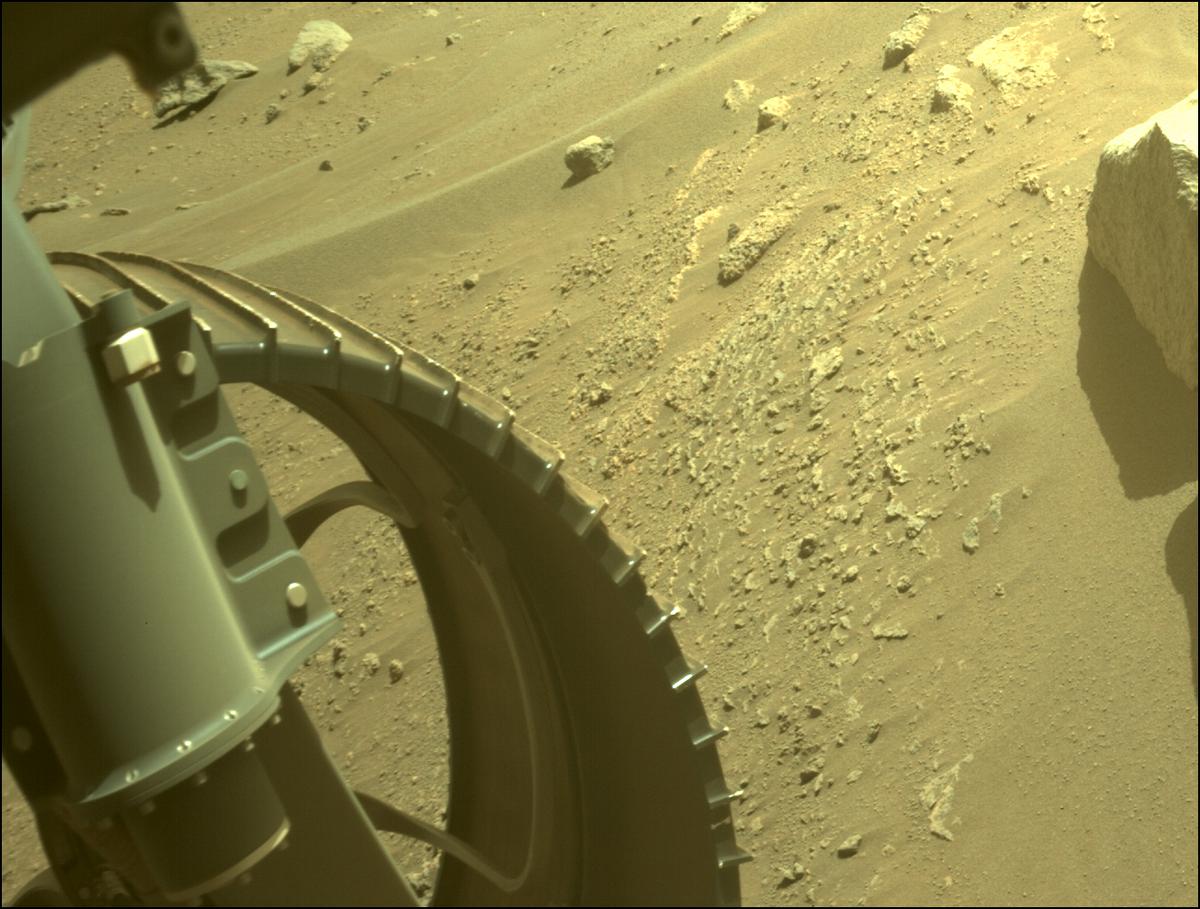 This image was taken by FRONT_HAZCAM_LEFT_A onboard NASA's Mars rover Perseverance on Sol 361