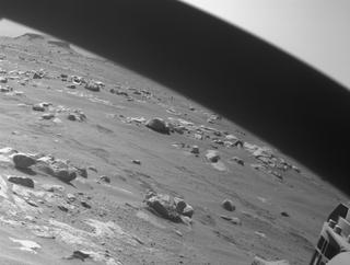 View image taken on Mars, Mars Perseverance Sol 361: Front Right Hazard Avoidance Camera (Hazcam)