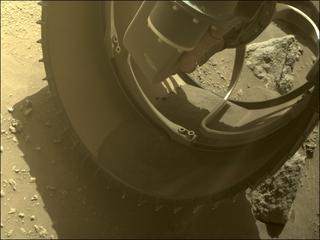 View image taken on Mars, Mars Perseverance Sol 361: Front Right Hazard Avoidance Camera (Hazcam)