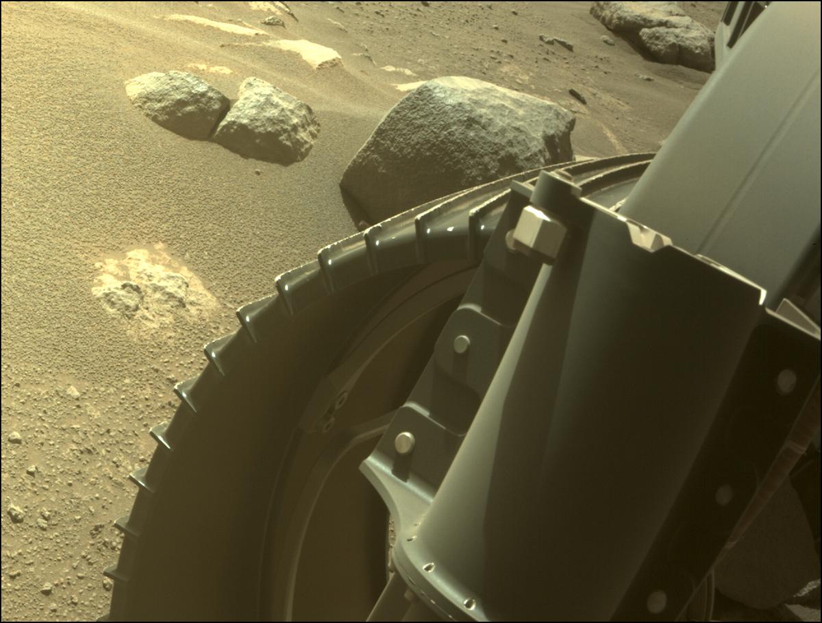 This image was taken by FRONT_HAZCAM_RIGHT_A onboard NASA's Mars rover Perseverance on Sol 361