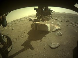 View image taken on Mars, Mars Perseverance Sol 363: Front Left Hazard Avoidance Camera (Hazcam)
