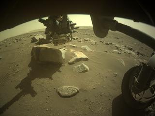 View image taken on Mars, Mars Perseverance Sol 363: Front Right Hazard Avoidance Camera (Hazcam)