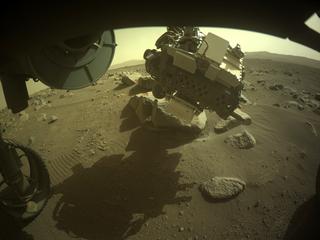 View image taken on Mars, Mars Perseverance Sol 370: Front Left Hazard Avoidance Camera (Hazcam)