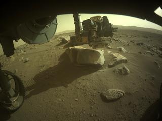View image taken on Mars, Mars Perseverance Sol 370: Front Left Hazard Avoidance Camera (Hazcam)