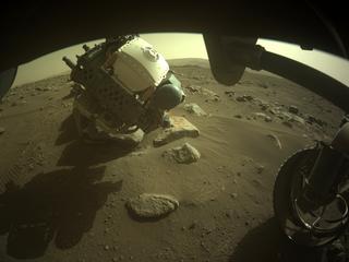 View image taken on Mars, Mars Perseverance Sol 370: Front Right Hazard Avoidance Camera (Hazcam)