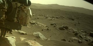View image taken on Mars, Mars Perseverance Sol 371: Front Left Hazard Avoidance Camera (Hazcam)