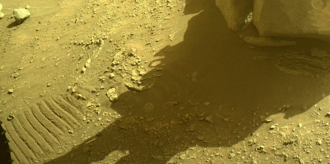 This image was taken by FRONT_HAZCAM_LEFT_A onboard NASA's Mars rover Perseverance on Sol 371