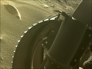 View image taken on Mars, Mars Perseverance Sol 371: Front Right Hazard Avoidance Camera (Hazcam)