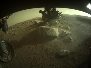 View image taken on Mars, Mars Perseverance Sol 373: Front Left Hazard Avoidance Camera (Hazcam)