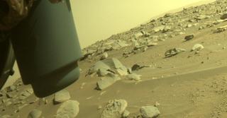 View image taken on Mars, Mars Perseverance Sol 374: Front Left Hazard Avoidance Camera (Hazcam)