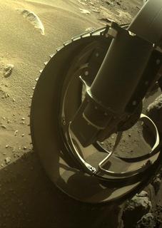 View image taken on Mars, Mars Perseverance Sol 374: Front Right Hazard Avoidance Camera (Hazcam)
