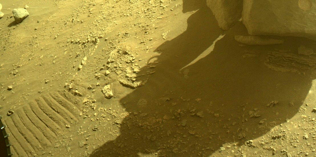 This image was taken by FRONT_HAZCAM_LEFT_A onboard NASA's Mars rover Perseverance on Sol 377