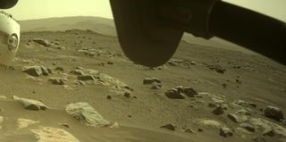 View image taken on Mars, Mars Perseverance Sol 377: Front Right Hazard Avoidance Camera (Hazcam)
