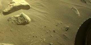 View image taken on Mars, Mars Perseverance Sol 377: Front Right Hazard Avoidance Camera (Hazcam)
