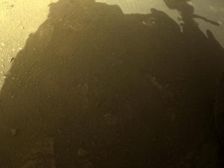 View image taken on Mars, Mars Perseverance Sol 379: Front Left Hazard Avoidance Camera (Hazcam)