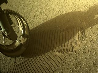 View image taken on Mars, Mars Perseverance Sol 380: Front Left Hazard Avoidance Camera (Hazcam)