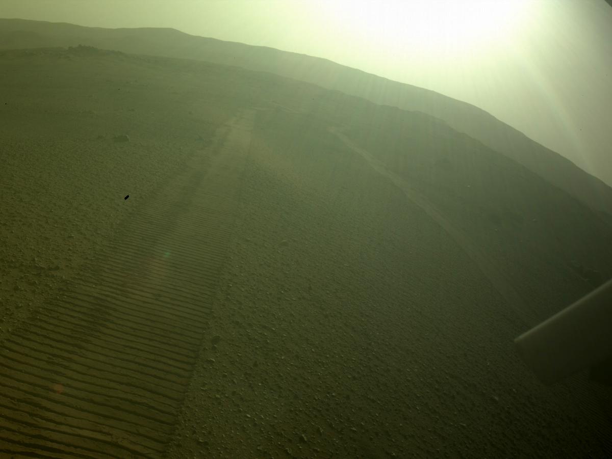 This image was taken by REAR_HAZCAM_LEFT onboard NASA's Mars rover Perseverance on Sol 380