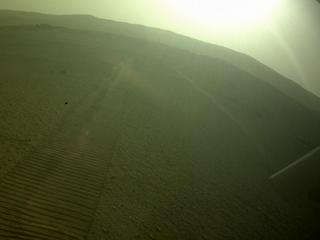View image taken on Mars, Mars Perseverance Sol 380: Rear Left Hazard Avoidance Camera (Hazcam)