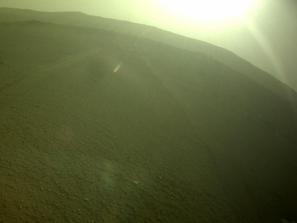 This image was taken by REAR_HAZCAM_RIGHT onboard NASA's Mars rover Perseverance on Sol 380