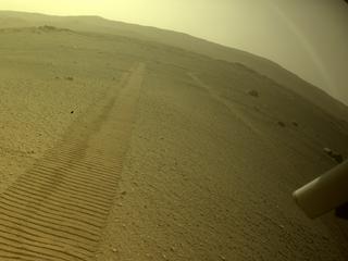 View image taken on Mars, Mars Perseverance Sol 381: Rear Left Hazard Avoidance Camera (Hazcam)