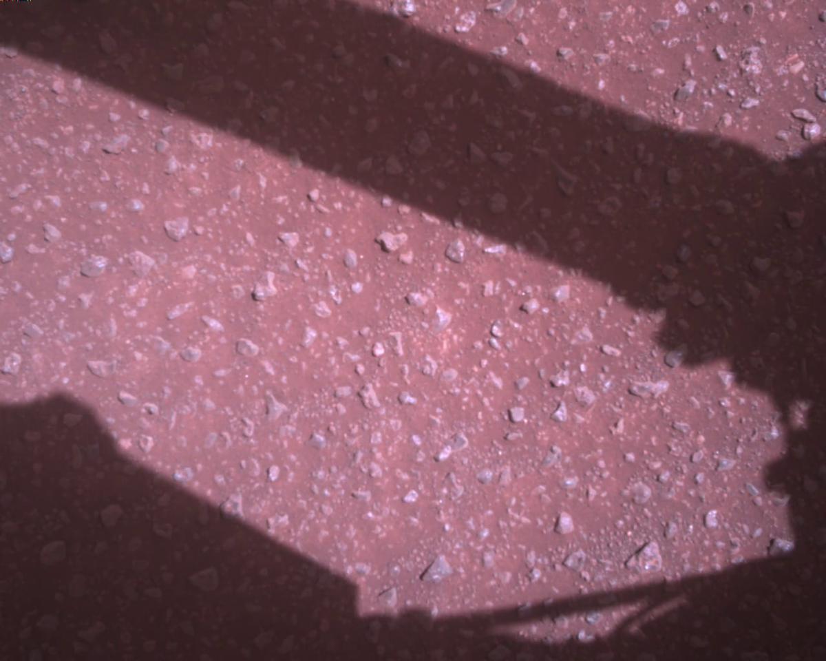 This image was taken by EDL_RDCAM onboard NASA's Mars rover Perseverance on Sol 382