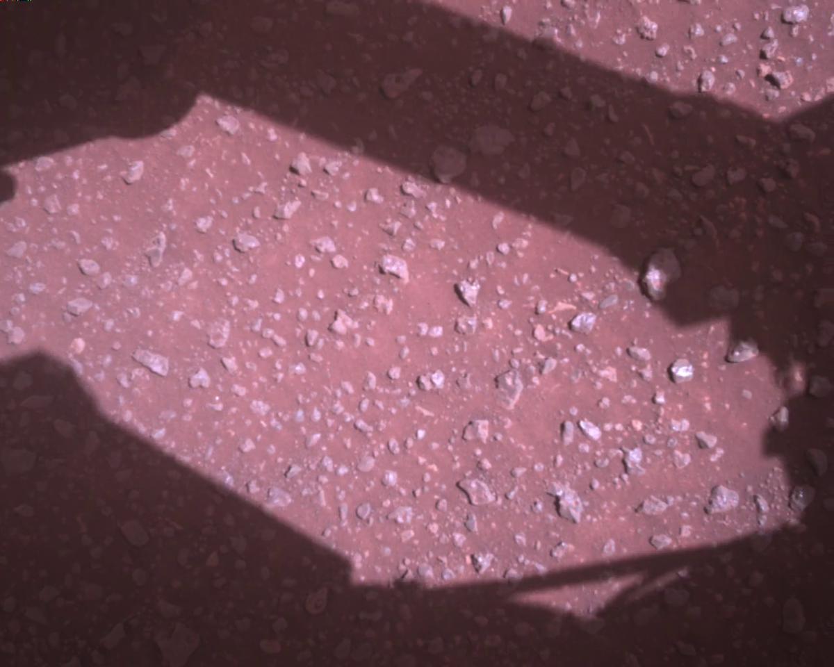 This image was taken by EDL_RDCAM onboard NASA's Mars rover Perseverance on Sol 382