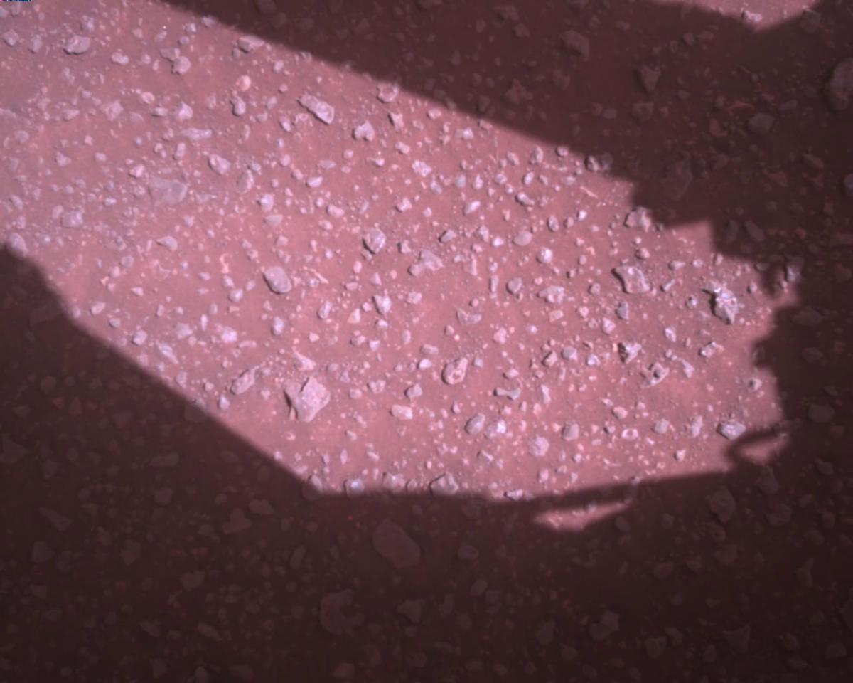 This image was taken by EDL_RDCAM onboard NASA's Mars rover Perseverance on Sol 382