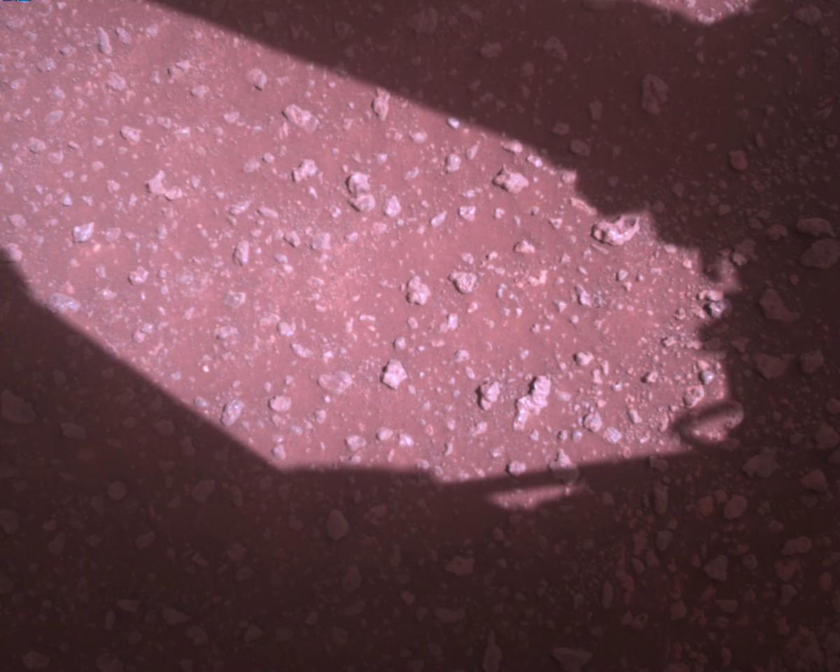 This image was taken by EDL_RDCAM onboard NASA's Mars rover Perseverance on Sol 382