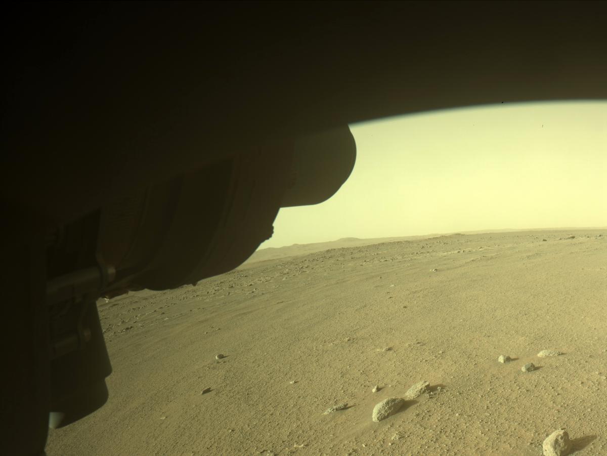 This image was taken by FRONT_HAZCAM_LEFT_A onboard NASA's Mars rover Perseverance on Sol 384