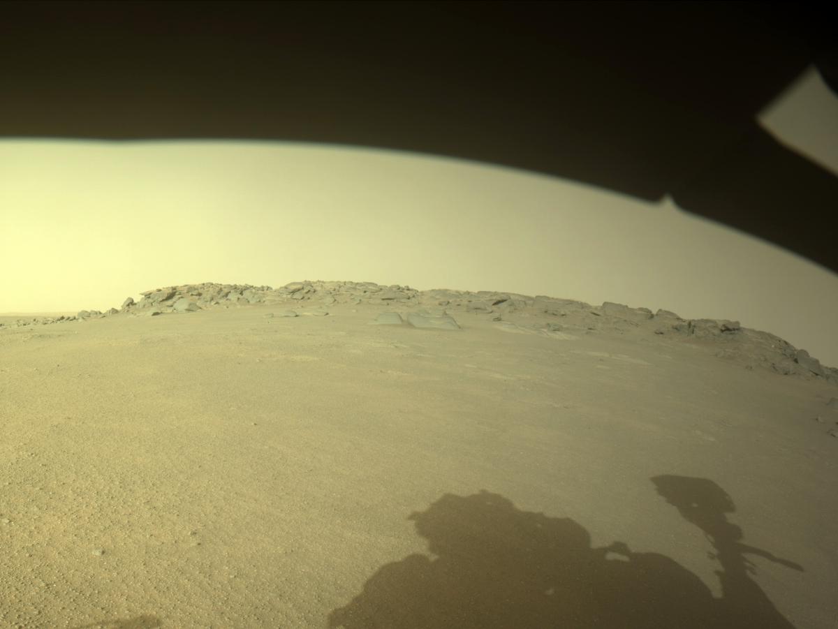 This image was taken by FRONT_HAZCAM_LEFT_A onboard NASA's Mars rover Perseverance on Sol 384