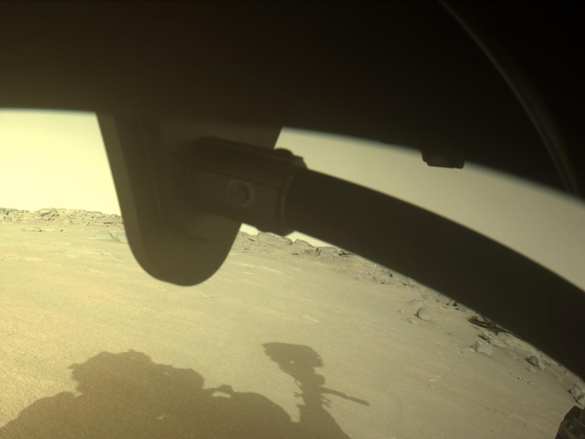 This image was taken by FRONT_HAZCAM_RIGHT_A onboard NASA's Mars rover Perseverance on Sol 384