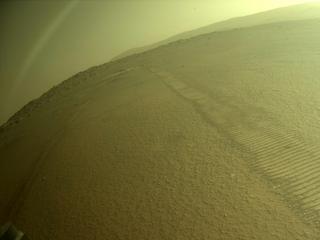 View image taken on Mars, Mars Perseverance Sol 384: Rear Left Hazard Avoidance Camera (Hazcam)