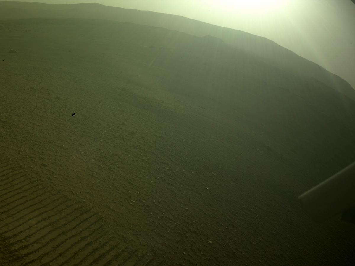 This image was taken by REAR_HAZCAM_LEFT onboard NASA's Mars rover Perseverance on Sol 384