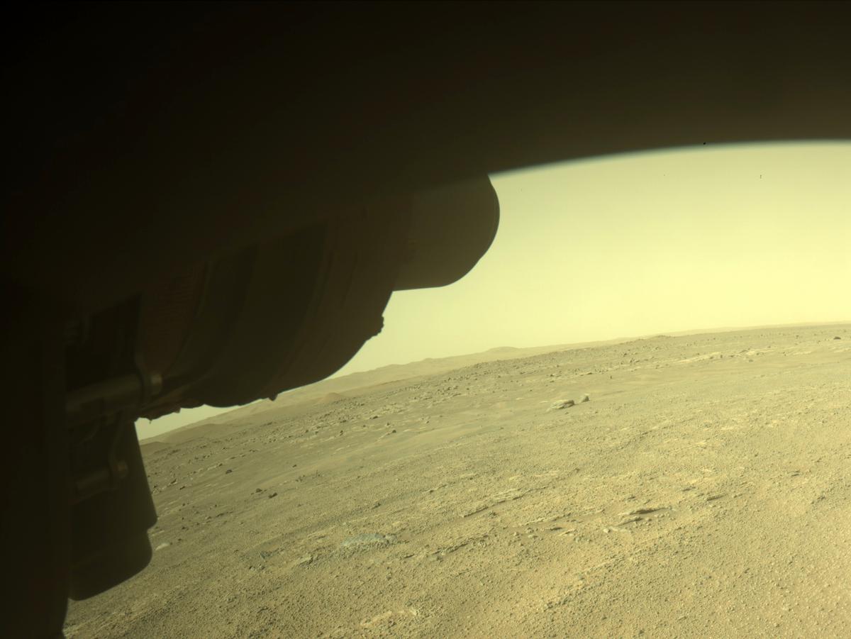 This image was taken by FRONT_HAZCAM_LEFT_A onboard NASA's Mars rover Perseverance on Sol 385