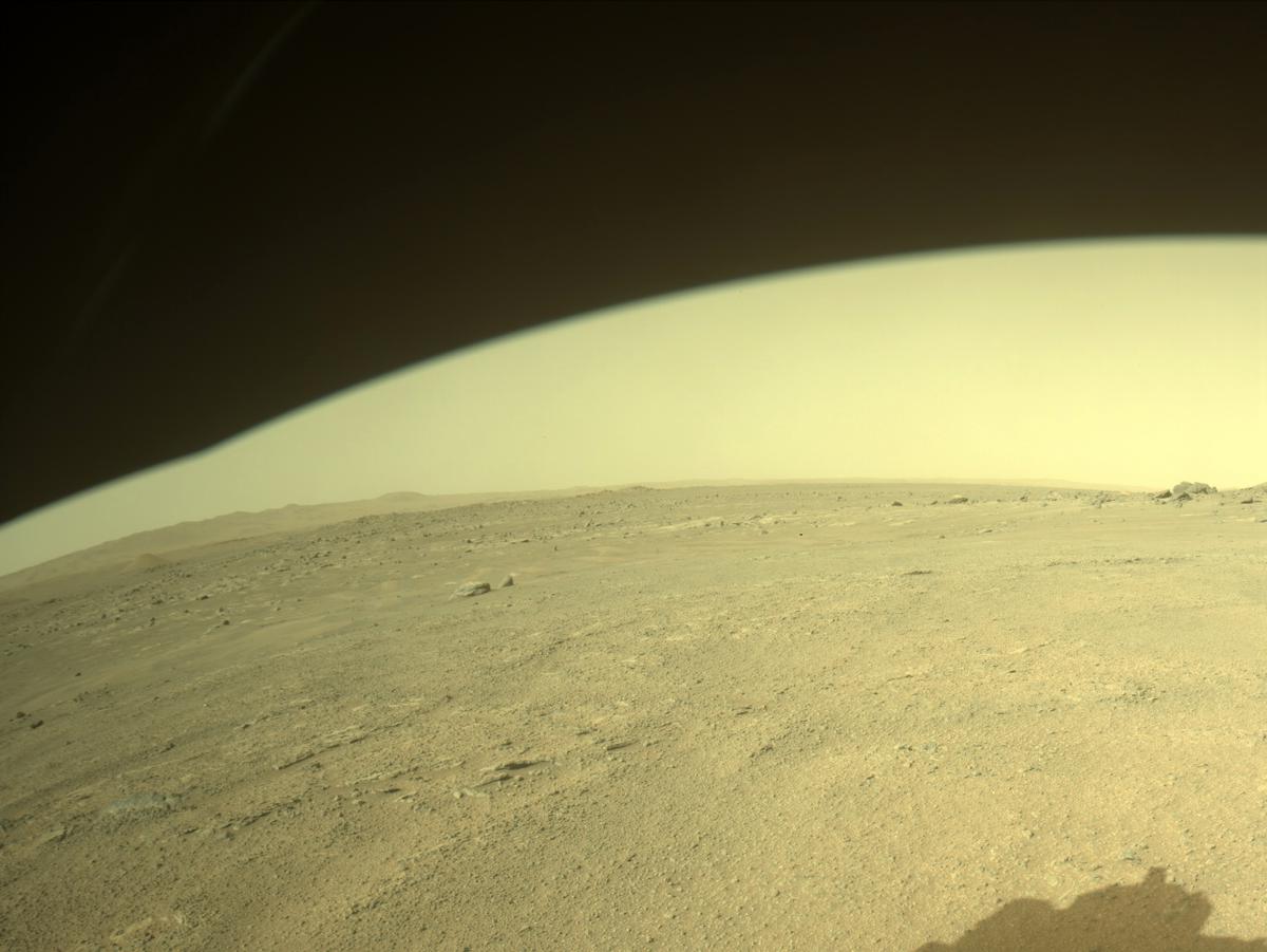 This image was taken by FRONT_HAZCAM_RIGHT_A onboard NASA's Mars rover Perseverance on Sol 385