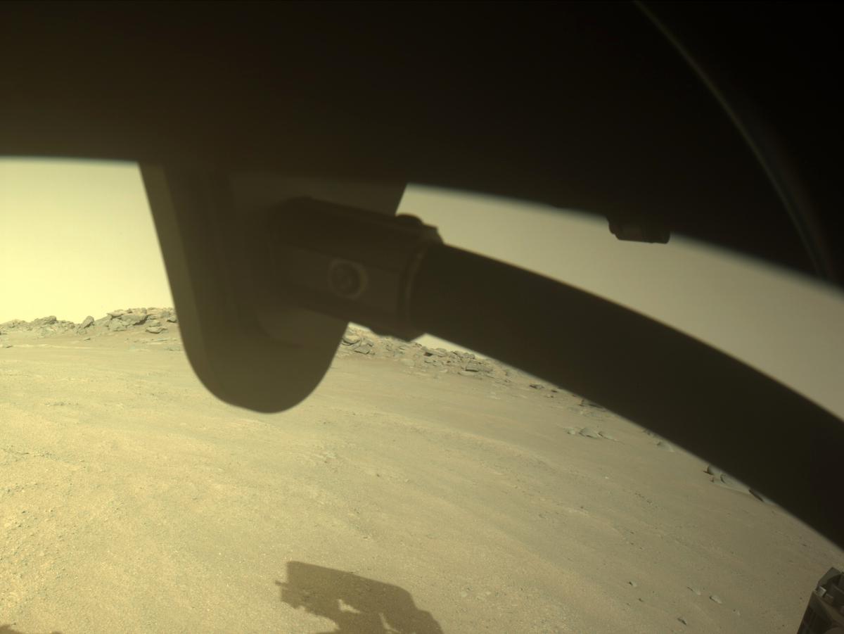 This image was taken by FRONT_HAZCAM_RIGHT_A onboard NASA's Mars rover Perseverance on Sol 385