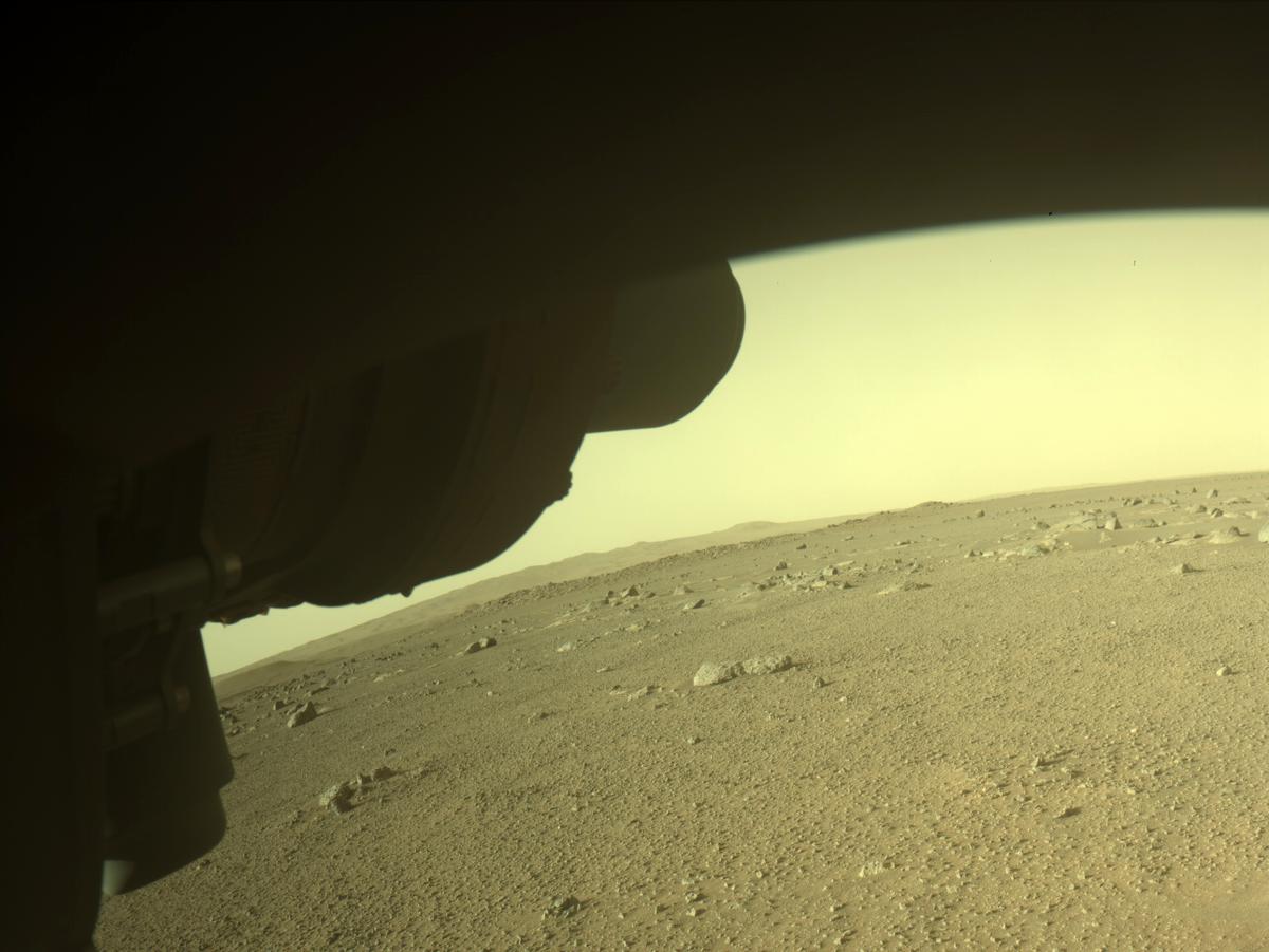 This image was taken by FRONT_HAZCAM_LEFT_A onboard NASA's Mars rover Perseverance on Sol 386