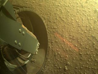 View image taken on Mars, Mars Perseverance Sol 386: Rear Left Hazard Avoidance Camera (Hazcam)