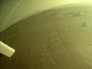View image taken on Mars, Mars Perseverance Sol 386: Rear Right Hazard Avoidance Camera (Hazcam)