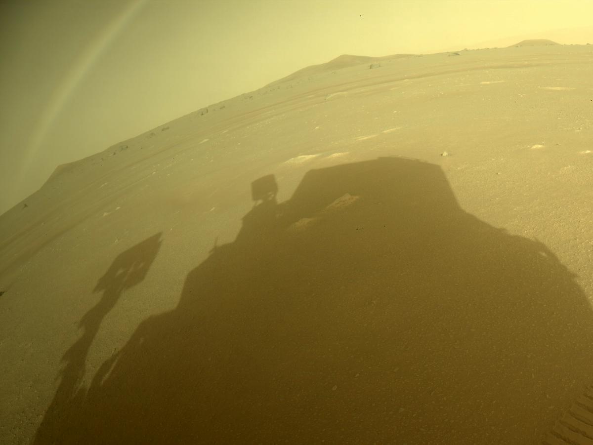This image was taken by REAR_HAZCAM_LEFT onboard NASA's Mars rover Perseverance on Sol 387