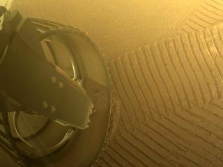 View image taken on Mars, Mars Perseverance Sol 387: Rear Left Hazard Avoidance Camera (Hazcam)