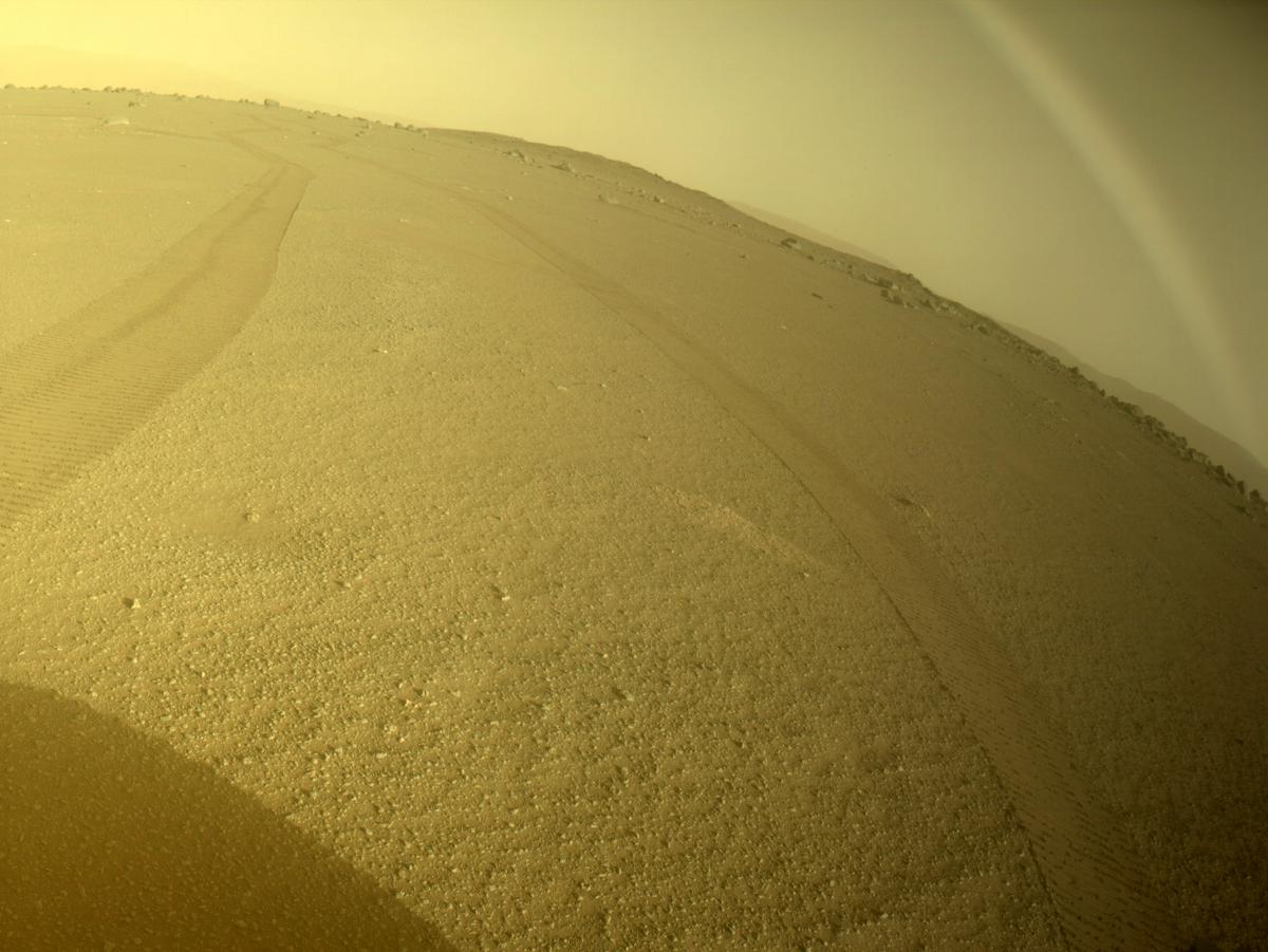This image was taken by REAR_HAZCAM_RIGHT onboard NASA's Mars rover Perseverance on Sol 387
