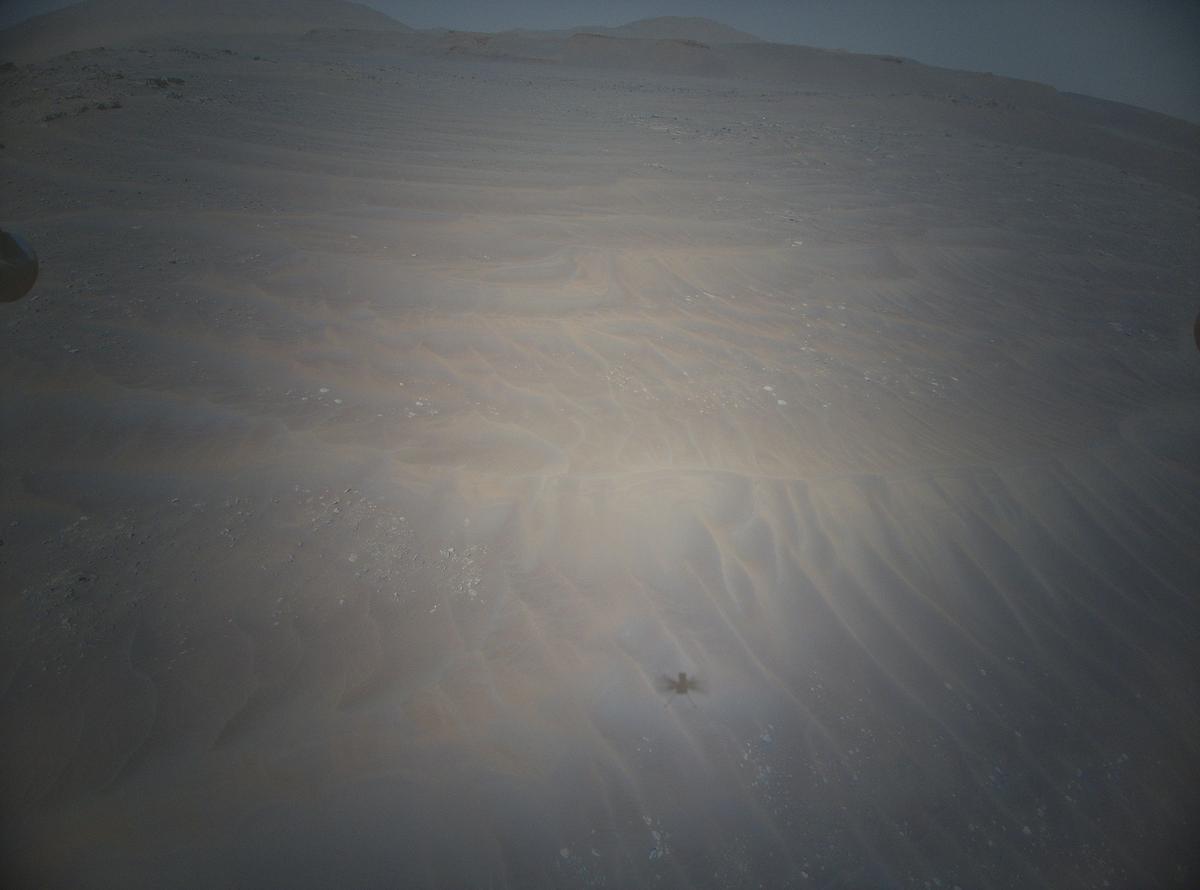 This image was taken by HELI_RTE onboard NASA's Mars rover Perseverance on Sol 388