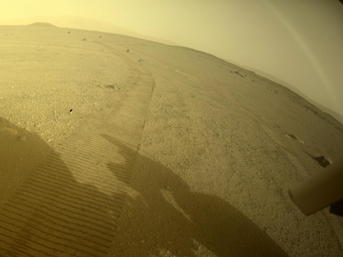 This image was taken by REAR_HAZCAM_LEFT onboard NASA's Mars rover Perseverance on Sol 388